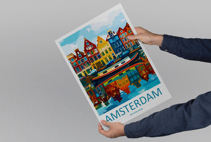 Amsterdam Travel Print Wall Art Amsterdam Wall Hanging Home Décor Amsterdam Gift Art Lovers Netherlands Art Lover Gift Amsterdam Decor