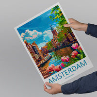 Amsterdam Travel Print Wall Art Amsterdam Wall Hanging Home Décor Amsterdam Gift Art Lovers Netherlands Art Lover Gift Amsterdam Decor