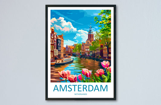 Amsterdam Travel Print Wall Art Amsterdam Wall Hanging Home Décor Amsterdam Gift Art Lovers Netherlands Art Lover Gift Amsterdam Decor