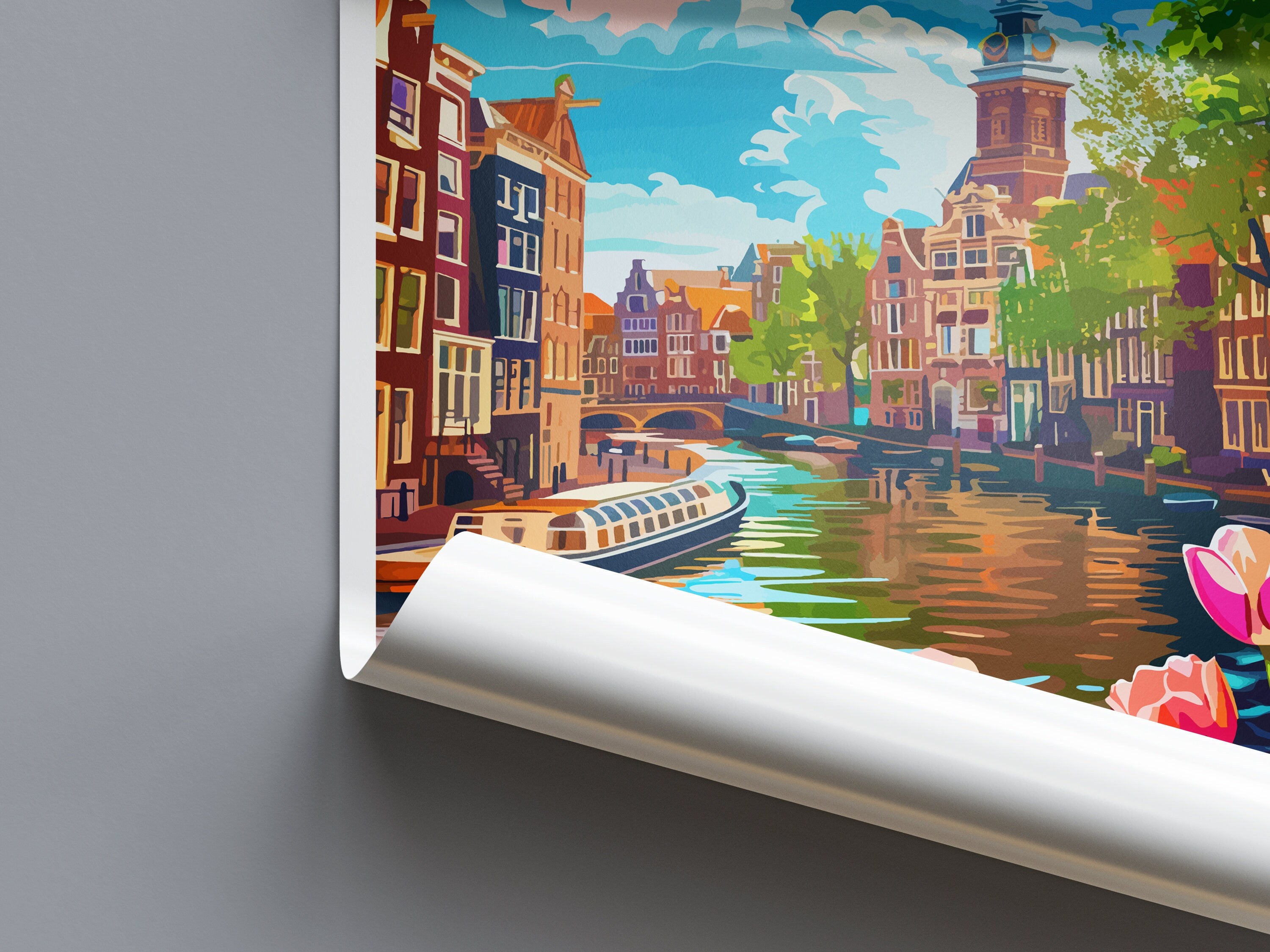 Amsterdam Travel Print Wall Art Amsterdam Wall Hanging Home Décor Amsterdam Gift Art Lovers Netherlands Art Lover Gift Amsterdam Decor