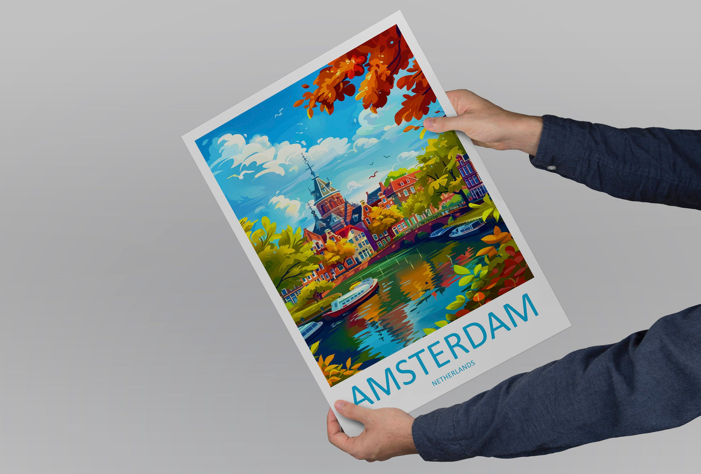 Amsterdam Travel Print Wall Art Amsterdam Wall Hanging Home Décor Amsterdam Gift Art Lovers Netherlands Art Lover Gift Amsterdam Decor