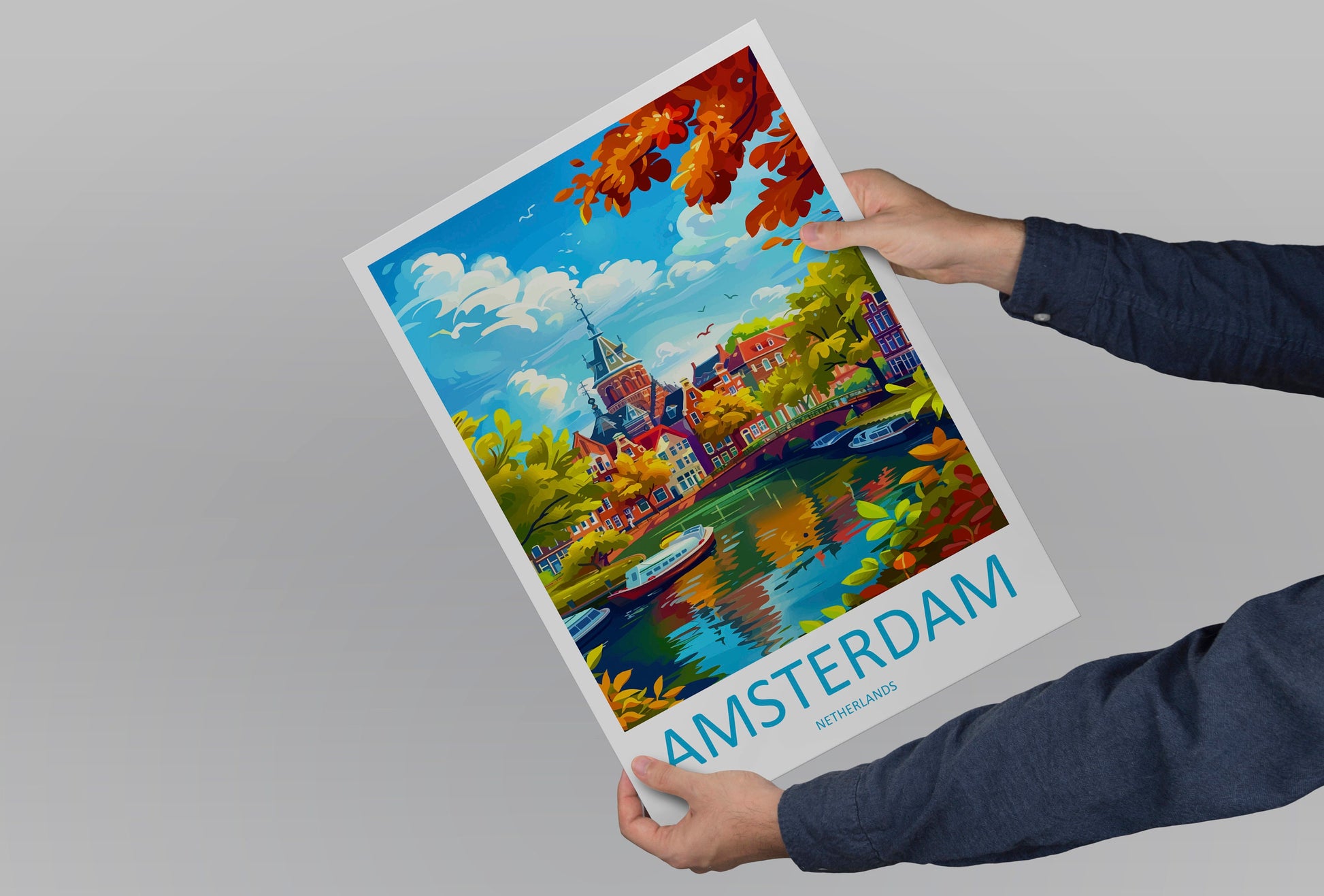 Amsterdam Travel Print Wall Art Amsterdam Wall Hanging Home Décor Amsterdam Gift Art Lovers Netherlands Art Lover Gift Amsterdam Decor