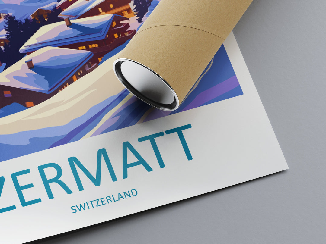 Zermatt Travel Print Wall Art Zermatt Wall Hanging Home Décor Zermatt Gift Art Lovers Ski Art Lover Gift Zermatt Print Skiing Zermatt Art