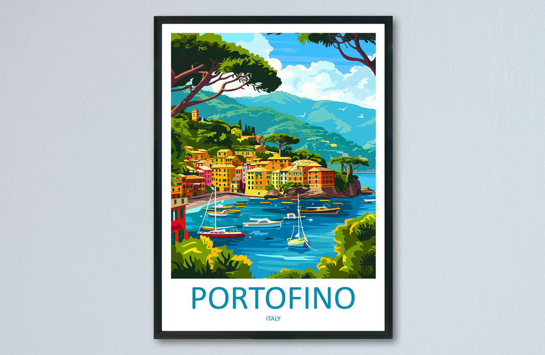 Portofino Travel Print Wall Art Portofino Wall Hanging Home Décor Portofino Gift Art Lovers Italy Art Lover Gift Portofino Print Portofino