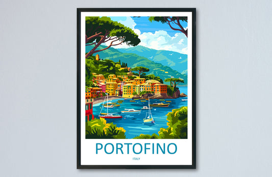 Portofino Travel Print Wall Art Portofino Wall Hanging Home Décor Portofino Gift Art Lovers Italy Art Lover Gift Portofino Print Portofino