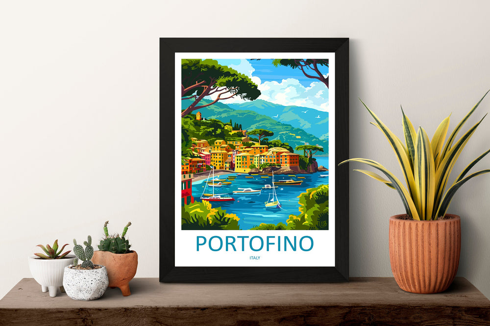 Portofino Travel Print Wall Art Portofino Wall Hanging Home Décor Portofino Gift Art Lovers Italy Art Lover Gift Portofino Print Portofino