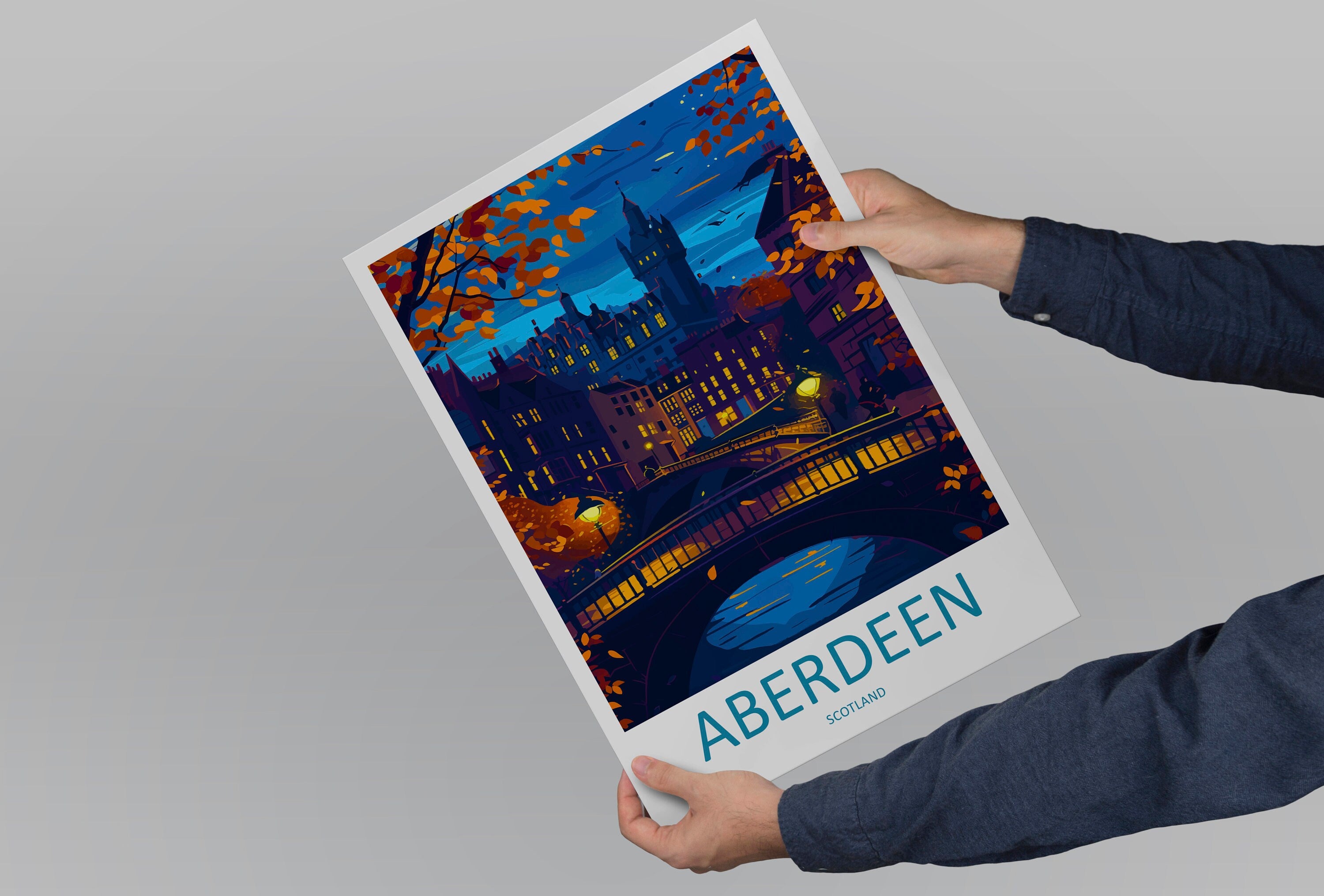 Aberdeen Print Aberdeen Home Décor Scotland City Art Print Aberdeen Wall Art for Scotland Enthusiast Gift Wall Hanging Aberdeen Cityscape