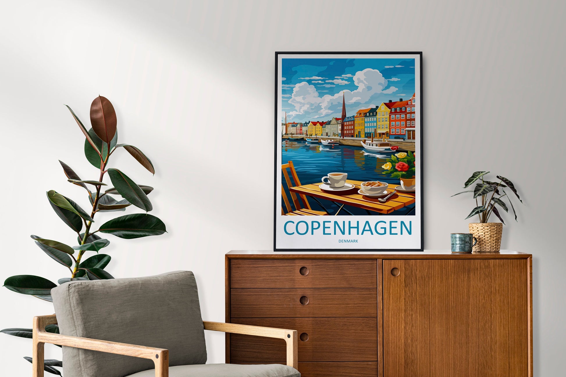 Copenhagen Travel Print Wall Art Copenhagen Wall Hanging Home Décor Copenhagen Gift Art Lovers Denmark Art Lover Gift Copenhagen Wall Décor