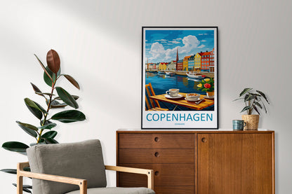 Copenhagen Travel Print Wall Art Copenhagen Wall Hanging Home Décor Copenhagen Gift Art Lovers Denmark Art Lover Gift Copenhagen Wall Décor
