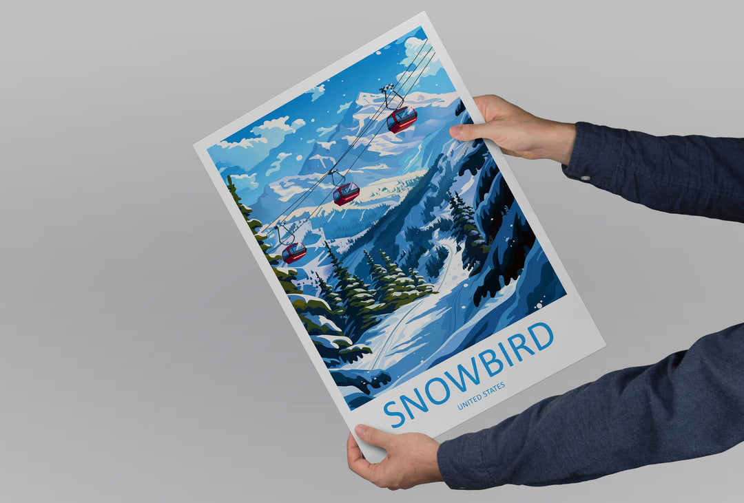 Snowbird Travel Print Wall Art Snowbird Wall Hanging Home Décor Snowbird Gift Art Lovers Ski Art Lover Gift Snowbird Print Skiing Print
