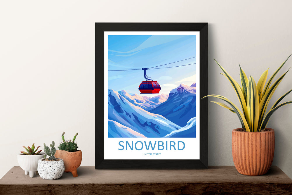 Snowbird Travel Print Wall Art Snowbird Wall Hanging Home Décor Snowbird Gift Art Lovers Ski Art Lover Gift Snowbird Print Skiing Print