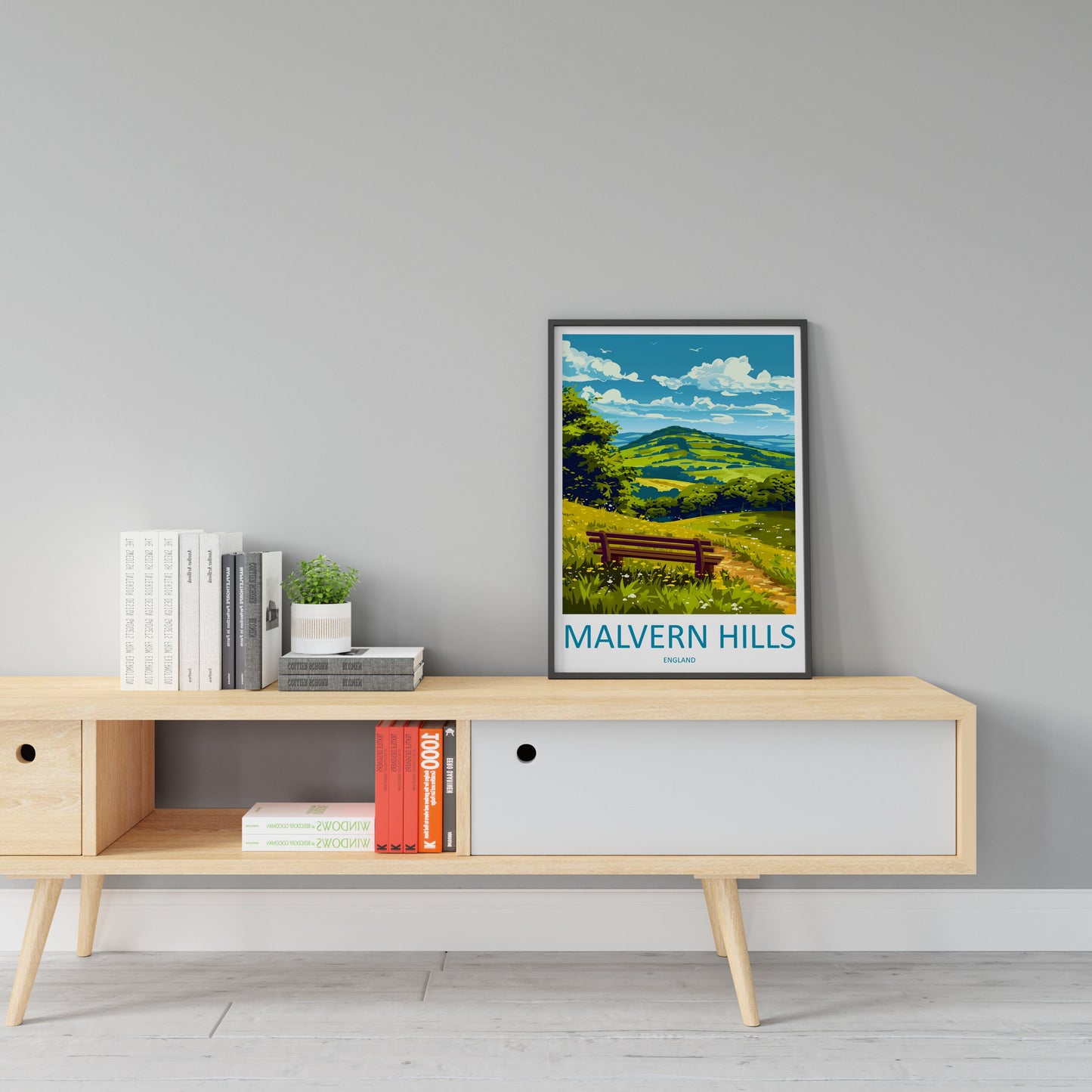 Malvern Hills Travel Print Wall Art Malvern Hills Wall Hanging Home Decoration Malvern Hills Gift Art Lovers Wall Art AONB Wall Print