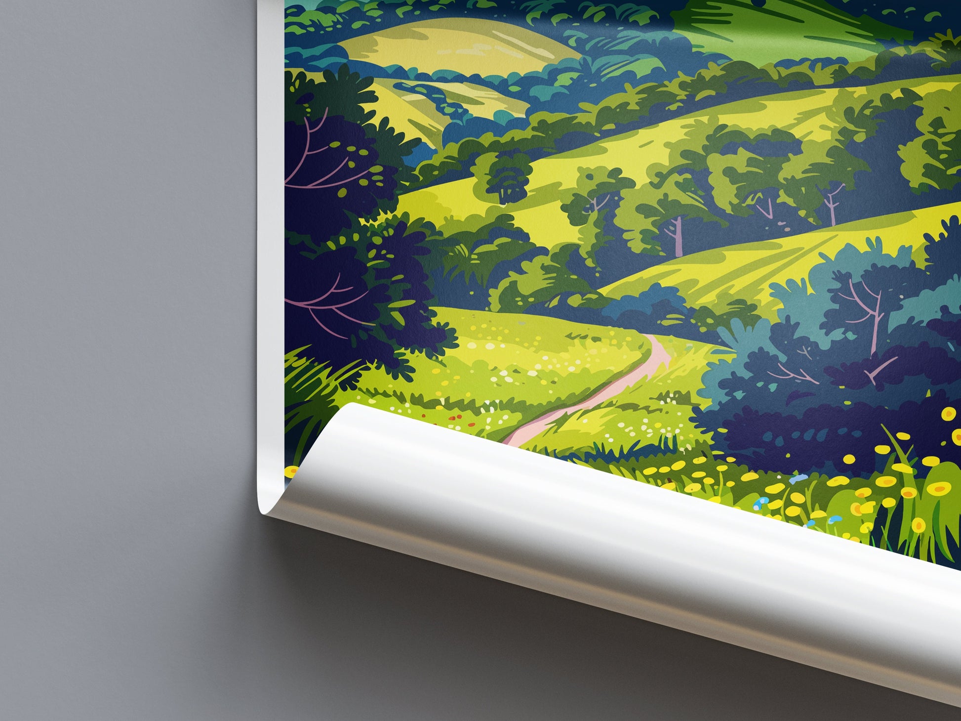 Malvern Hills Travel Print Wall Art Malvern Hills Wall Hanging Home Decoration Malvern Hills Gift Art Lovers Wall Art AONB Wall Print