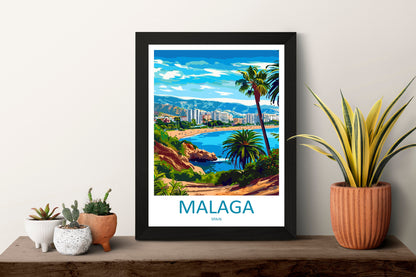 Malaga Travel Print Wall Art Malaga Wall Hanging Home Décor Malaga Gift Art Lovers Spain Art Lover Gift Malaga Wall Décor Malaga Spain Decor