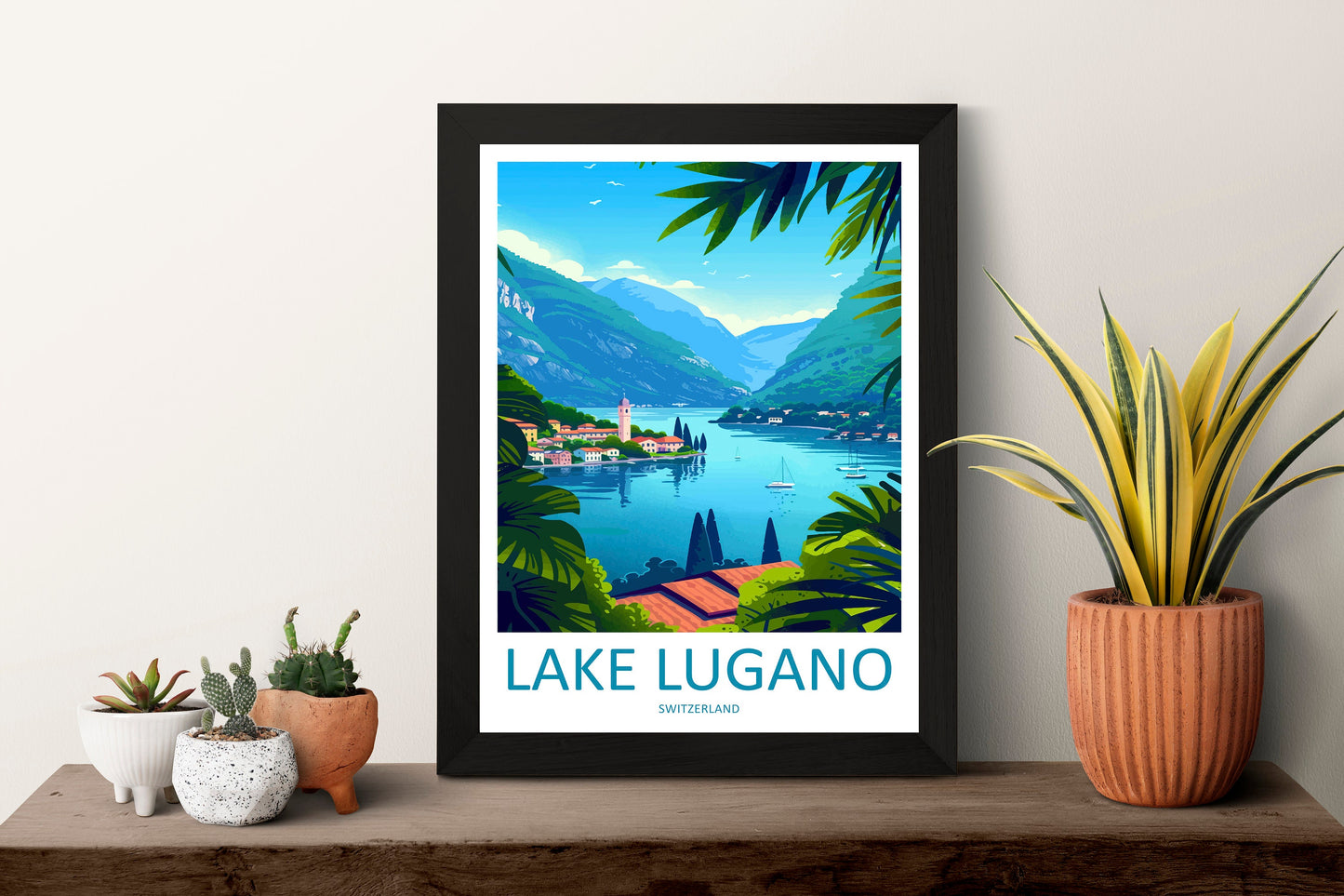 Lake Lugano Travel Print Wall Art Lake Lugano Wall Hanging Home Décor Lake Lugano Gift Art Lovers Switzerland Art Lover Gift Lugano Travel