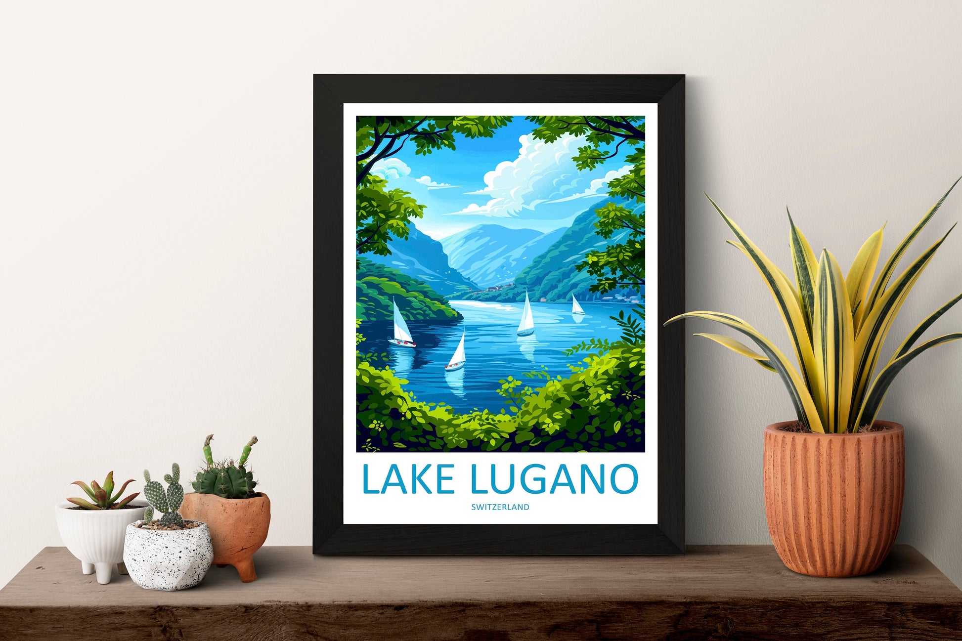 Lake Lugano Travel Print Wall Art Lake Lugano Wall Hanging Home Décor Lake Lugano Gift Art Lovers Switzerland Art Lover Gift Lugano Travel
