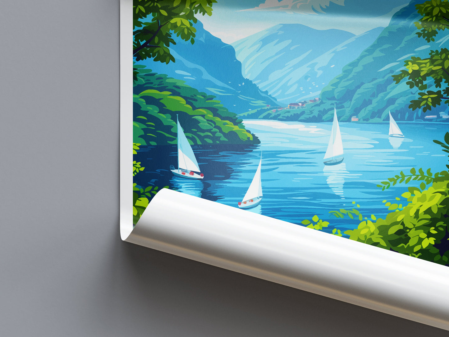 Lake Lugano Travel Print Wall Art Lake Lugano Wall Hanging Home Décor Lake Lugano Gift Art Lovers Switzerland Art Lover Gift Lugano Travel