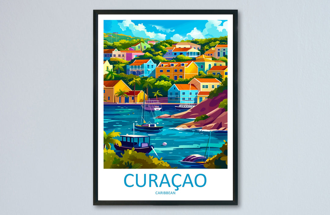 Curaçao Travel Print Wall Art Curaçao Wall Hanging Home Décor Curaçao Gift Art Lovers Wall Art Caribbean Travel Print Poster Gift