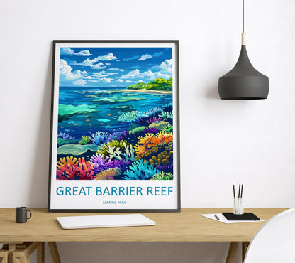 Great Barrier Reef Travel Print Wall Art Great Barrier Reef Wall Hanging Home Décor Great Barrier Reef Gift Art Lovers Wall Art Australia