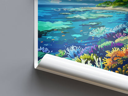 Great Barrier Reef Travel Print Wall Art Great Barrier Reef Wall Hanging Home Décor Great Barrier Reef Gift Art Lovers Wall Art Australia