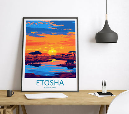 Etosha National Park Travel Print Wall Art Etosha National Park Wall Hanging Home Décor Etosha National Park Gift Art Loversv Africa