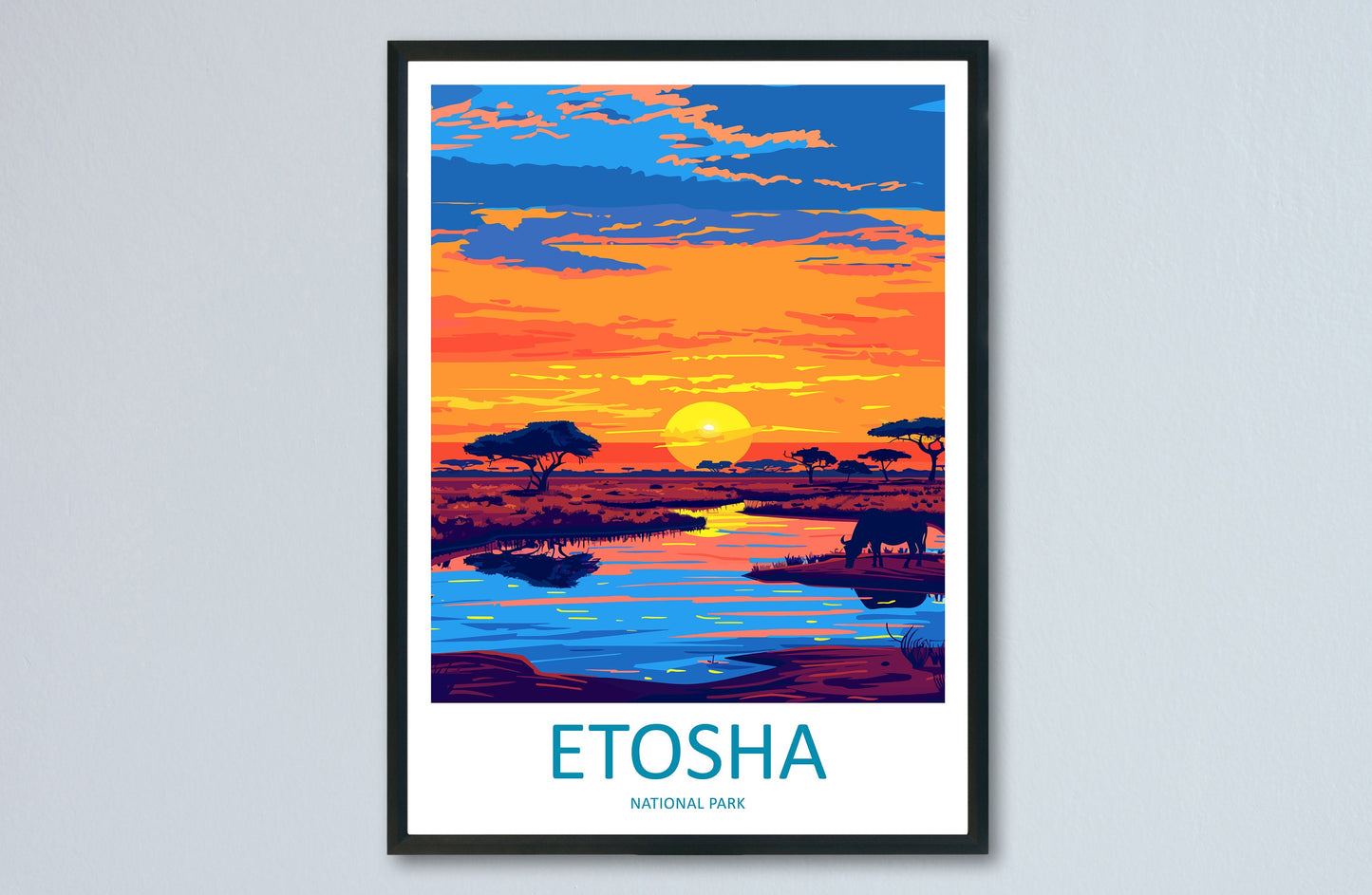 Etosha National Park Travel Print Wall Art Etosha National Park Wall Hanging Home Décor Etosha National Park Gift Art Loversv Africa