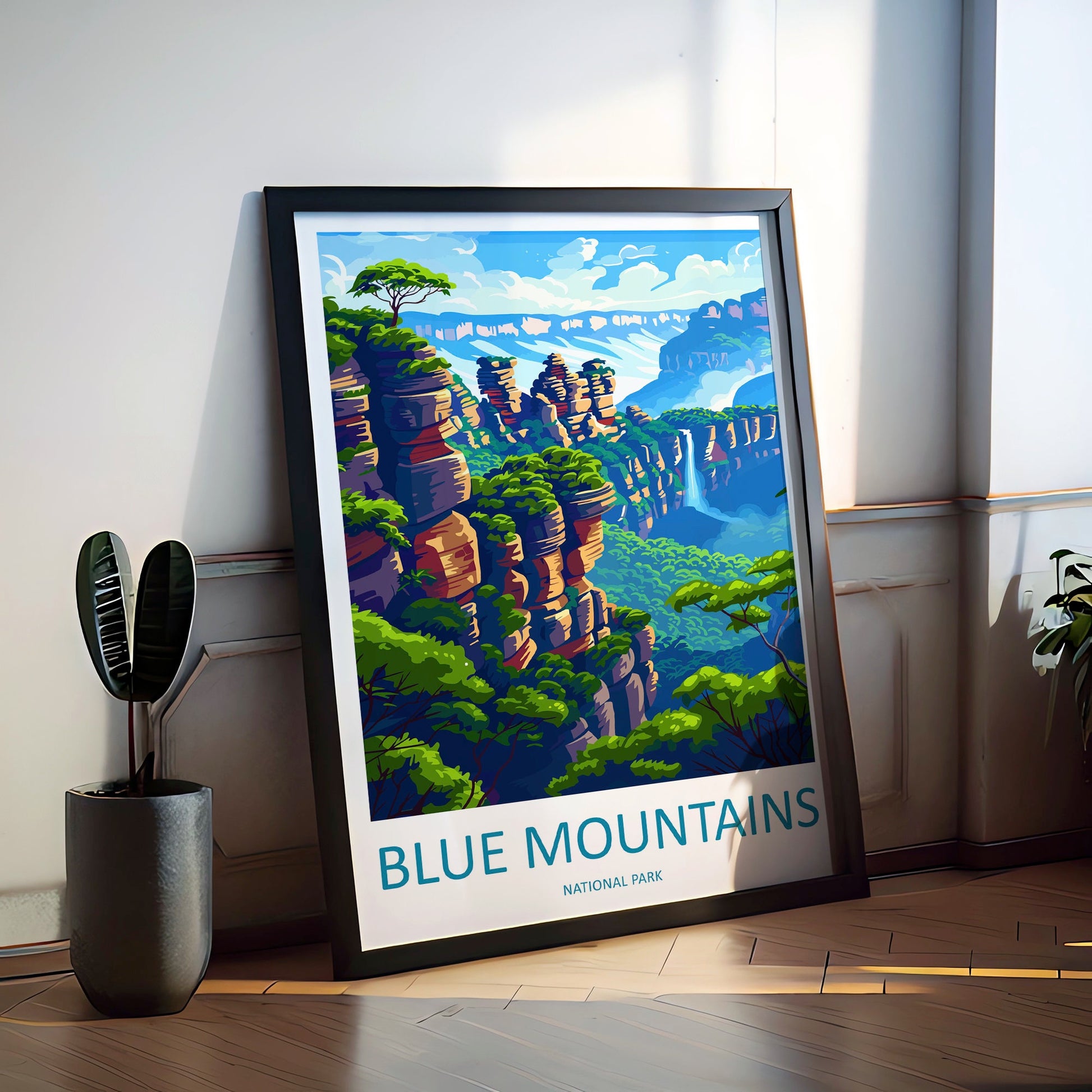 Blue Mountains Travel Print Wall Art Blue Mountains Wall Hanging Home Décor Blue Mountains Gift Art Lovers Wall Art Australia Travel Print