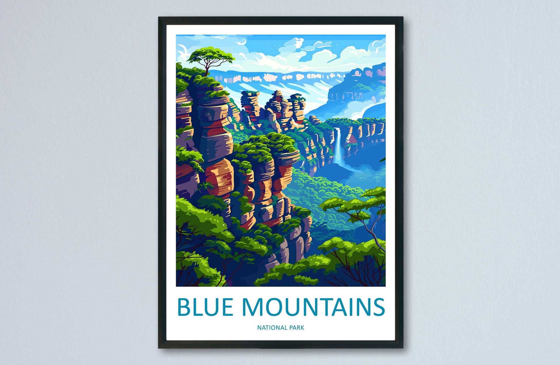 Blue Mountains Travel Print Wall Art Blue Mountains Wall Hanging Home Décor Blue Mountains Gift Art Lovers Wall Art Australia Travel Print
