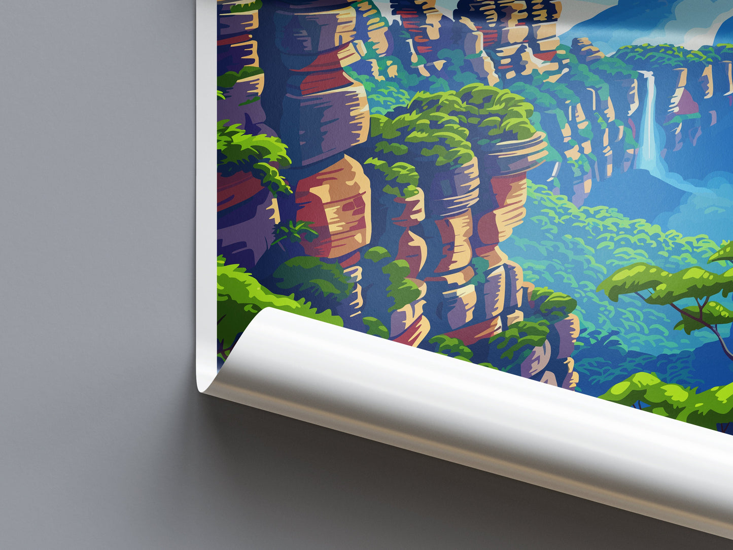 Blue Mountains Travel Print Wall Art Blue Mountains Wall Hanging Home Décor Blue Mountains Gift Art Lovers Wall Art Australia Travel Print