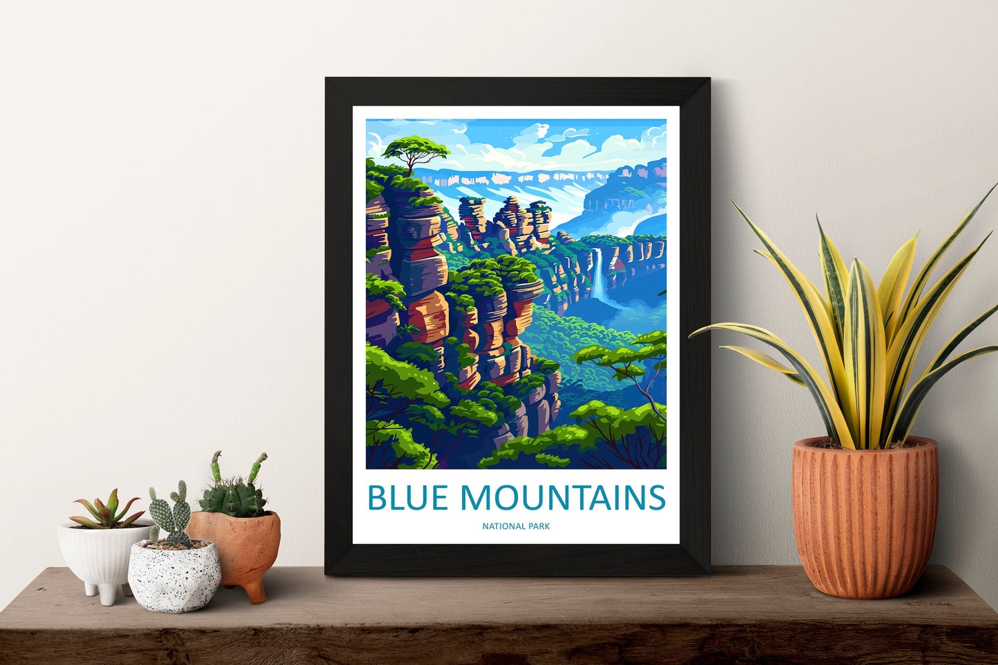Blue Mountains Travel Print Wall Art Blue Mountains Wall Hanging Home Décor Blue Mountains Gift Art Lovers Wall Art Australia Travel Print