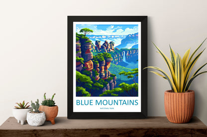 Blue Mountains Travel Print Wall Art Blue Mountains Wall Hanging Home Décor Blue Mountains Gift Art Lovers Wall Art Australia Travel Print