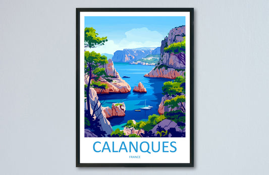 Calanques Travel Print Wall Art Calanques France Wall Hanging Home Decoration Calanques Gift Art Lovers Wall Art Print Calanques Wall Ar