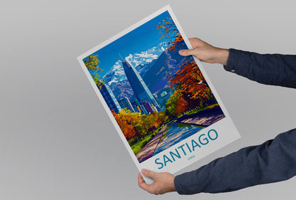 Santiago Travel Print Wall Art Santiago Wall Hanging Home Decoration Santiago Gift Art Lovers Wall Art Print Art Santiago Wall Print Chile