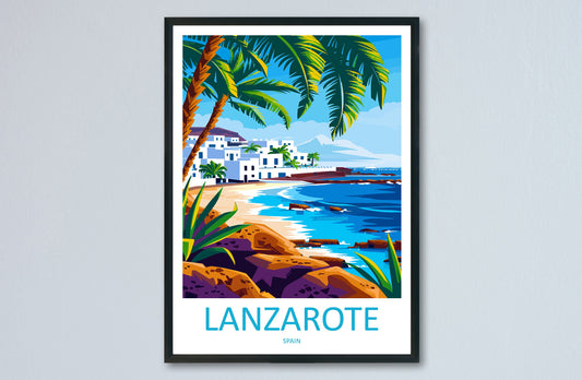 Lanzarote Travel Print Wall Art Lanzarote Wall Hanging Home Décor Lanzarote Gift Art Lovers Spain Art Lover Gift Lanzarote Wall Décor