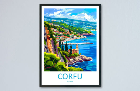Corfu Travel Print Wall Art Corfu Greece Wall Hanging Home Decoration Corfu Gift Art Lovers Wall Art Print Corfu Wall Décor Greece Poster