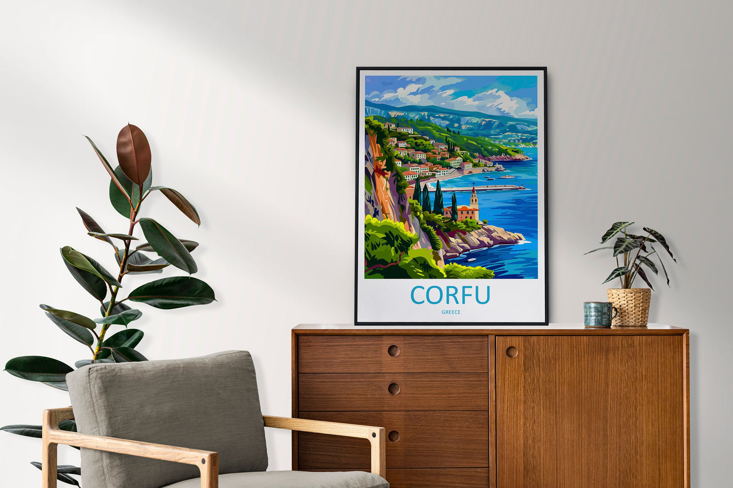 Corfu Travel Print Wall Art Corfu Greece Wall Hanging Home Decoration Corfu Gift Art Lovers Wall Art Print Corfu Wall Décor Greece Poster