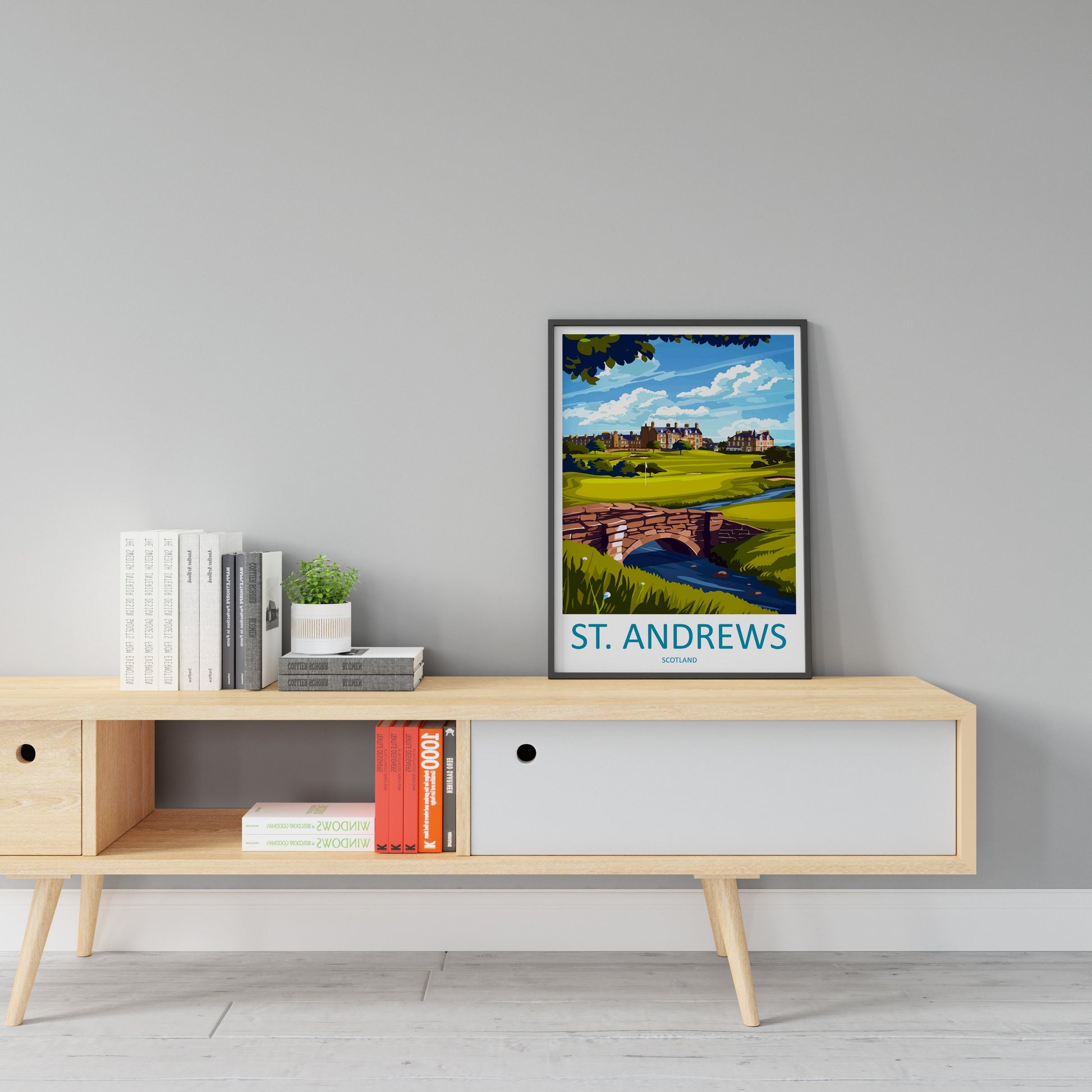 St Andrews Golf Course Travel Print Wall Art St Andrews Wall Hanging Home Décor St Andrews Gift Art Lovers Scotland Art Lover Gift St Andrew