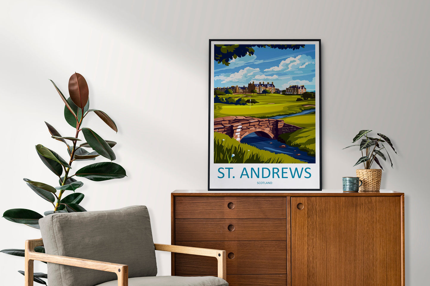 St Andrews Golf Course Travel Print Wall Art St Andrews Wall Hanging Home Décor St Andrews Gift Art Lovers Scotland Art Lover Gift St Andrew