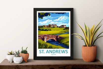St Andrews Golf Course Travel Print Wall Art St Andrews Wall Hanging Home Décor St Andrews Gift Art Lovers Scotland Art Lover Gift St Andrew