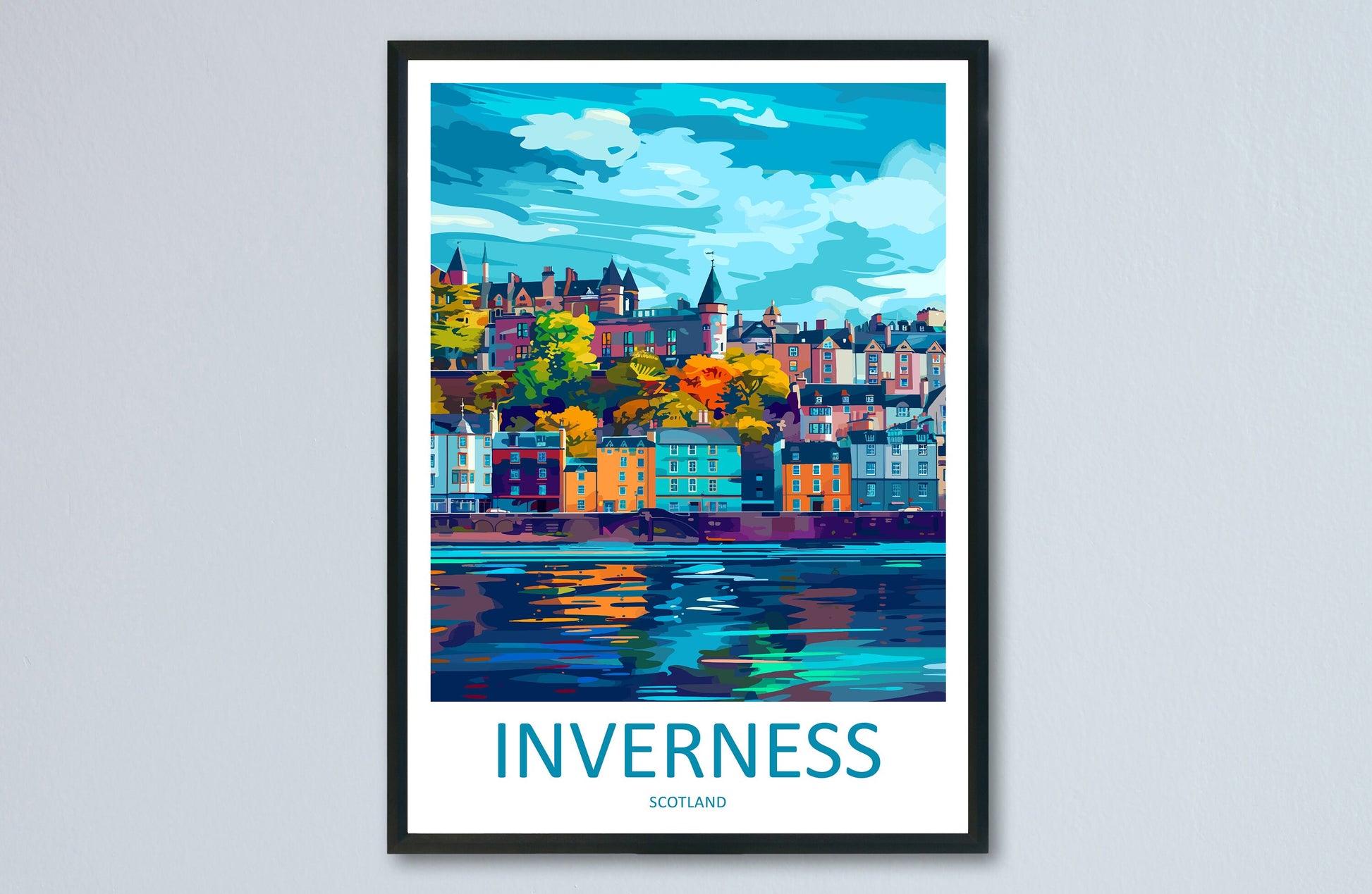 Inverness Cityscape Print Inverness Home Decor European City Art Print Inverness Wall Art Scotland Enthusiast Gift Wall Hanging Inverness