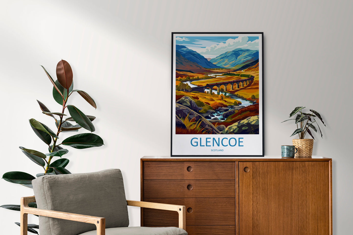 Glencoe Travel Print Wall Art Glencoe Wall Hanging Home Décor Glencoe Gift Art Lovers Scotland Art Lover Gift Glencoe Travel Artwork