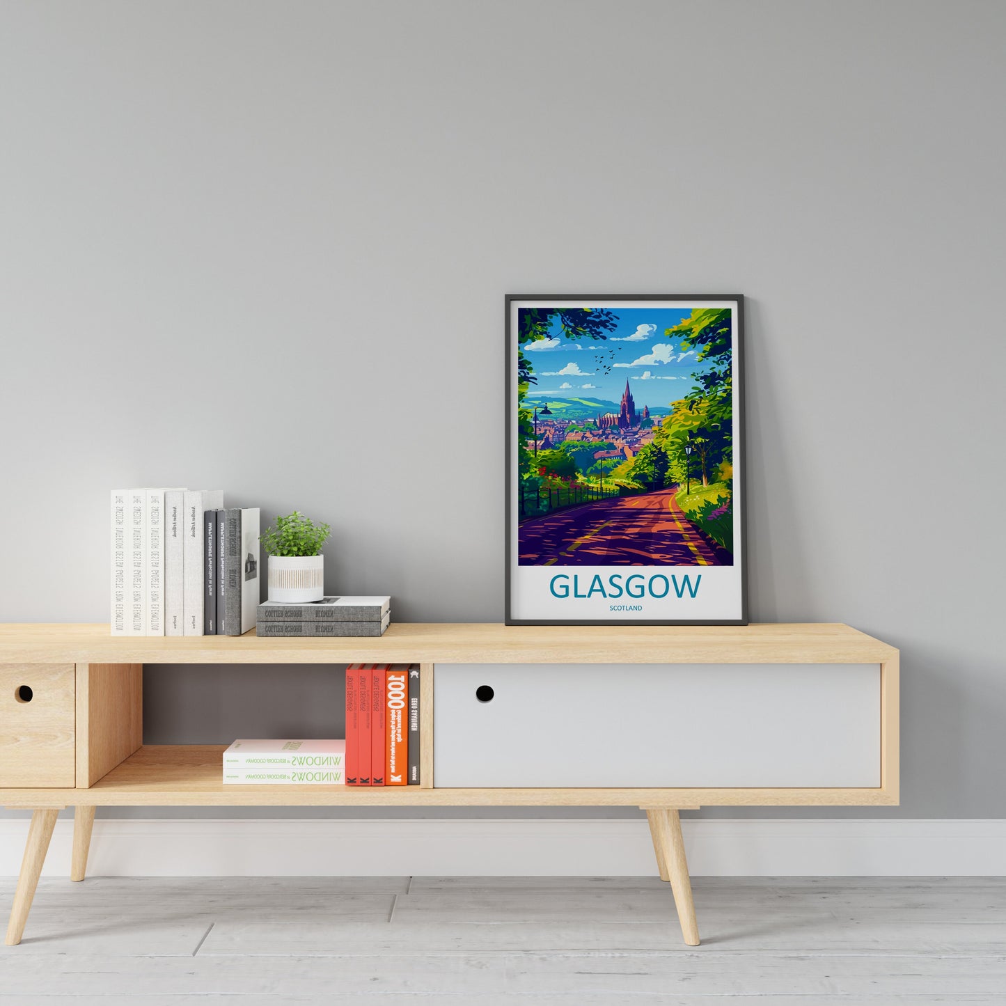 Glasgow Travel Print Wall Art Glasgow Wall Hanging Home Décor Glasgow Gift Art Lovers Scotland Art Lover Gift Glasgow Travel Artwork