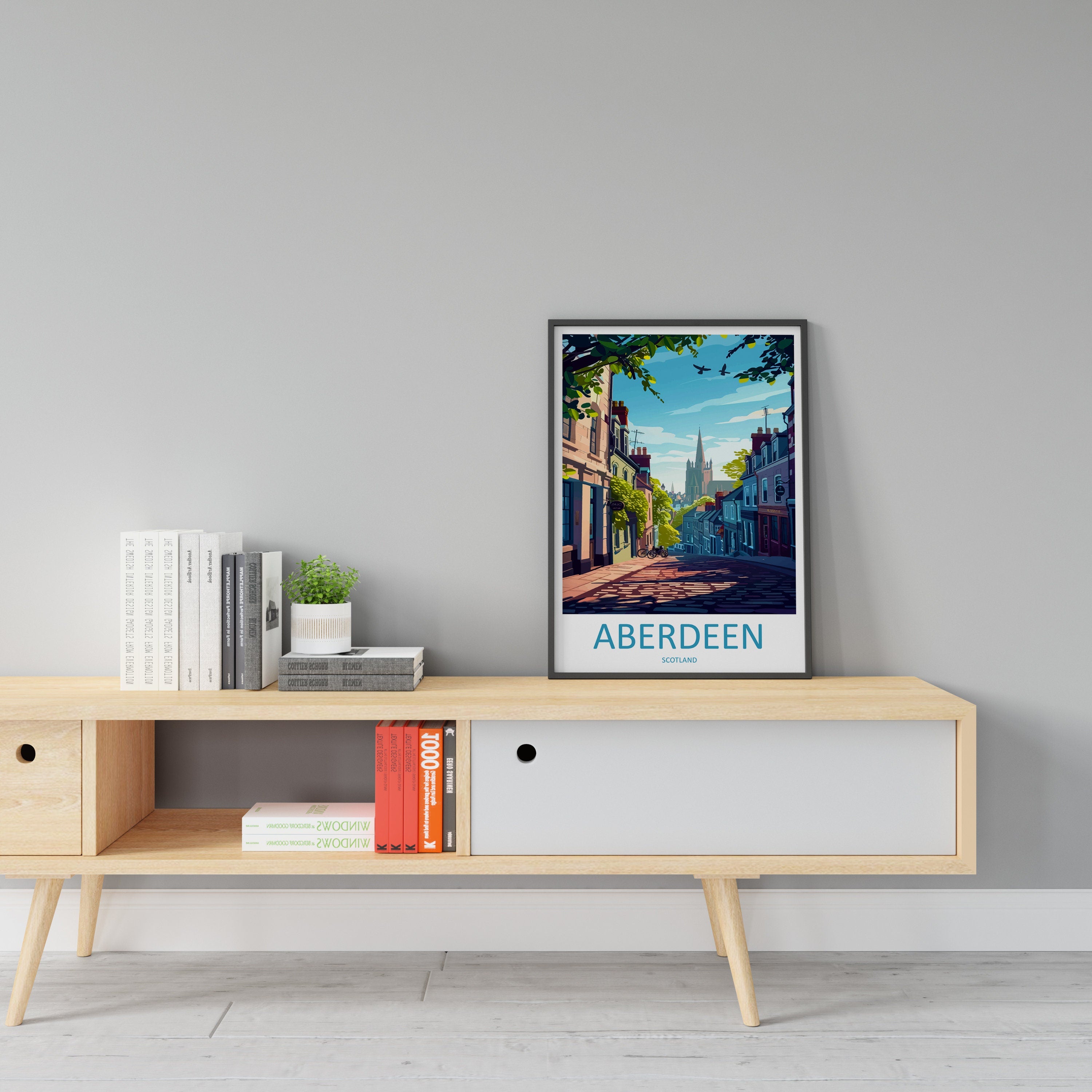 Aberdeen Print Aberdeen Home Décor Scotland City Art Print Aberdeen Wall Art for Scotland Enthusiast Gift Wall Hanging Aberdeen Cityscape