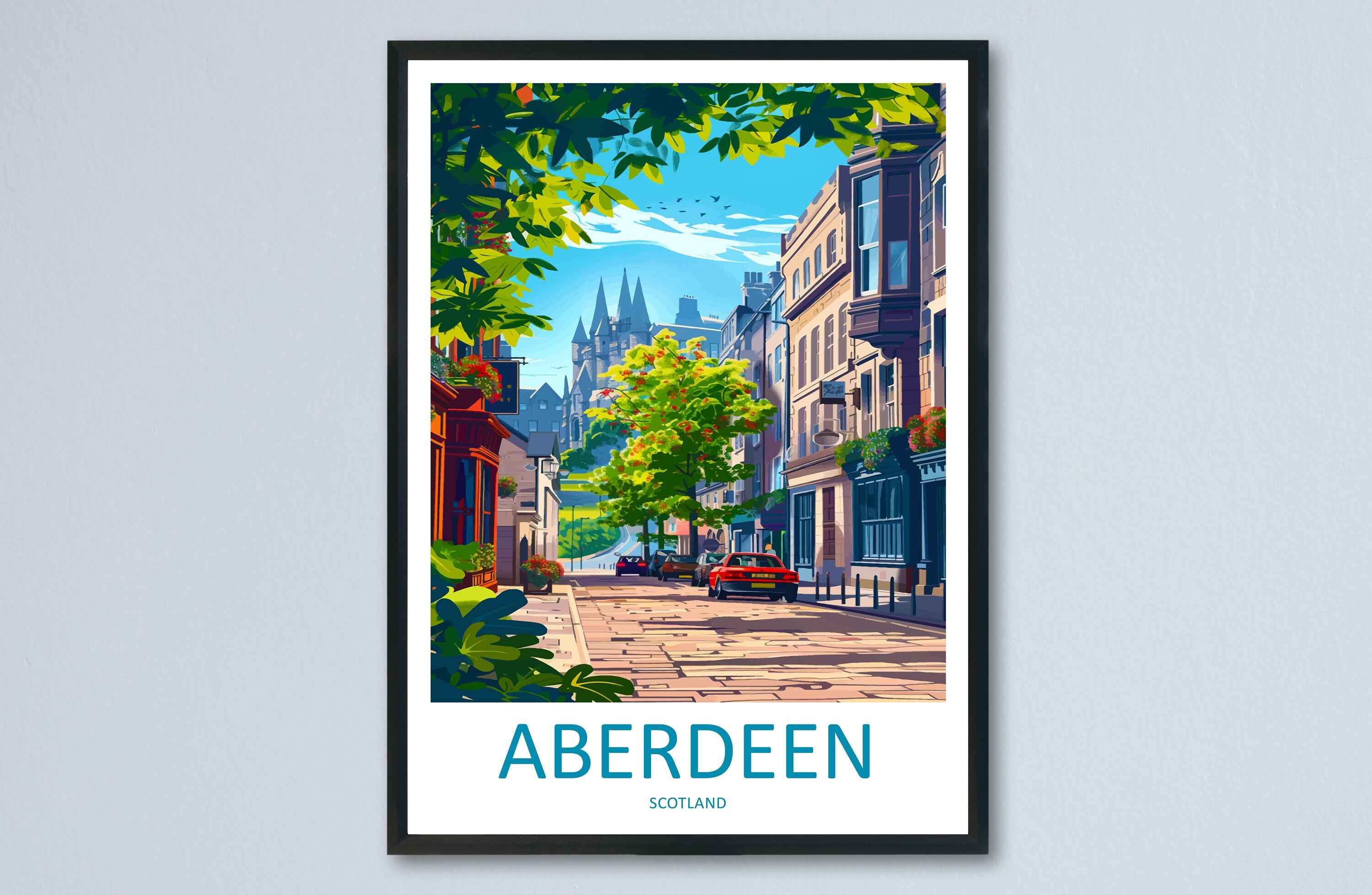 Aberdeen Print Aberdeen Home Décor Scotland City Art Print Aberdeen Wall Art for Scotland Enthusiast Gift Wall Hanging Aberdeen Cityscape
