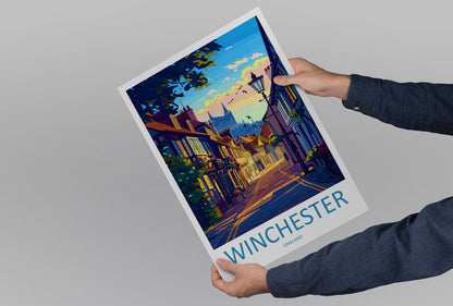Winchester Travel Print Wall Art Winchester Wall Hanging Home Décor Winchester Gift Art Lovers England Art Lover Gift Winchester Travel