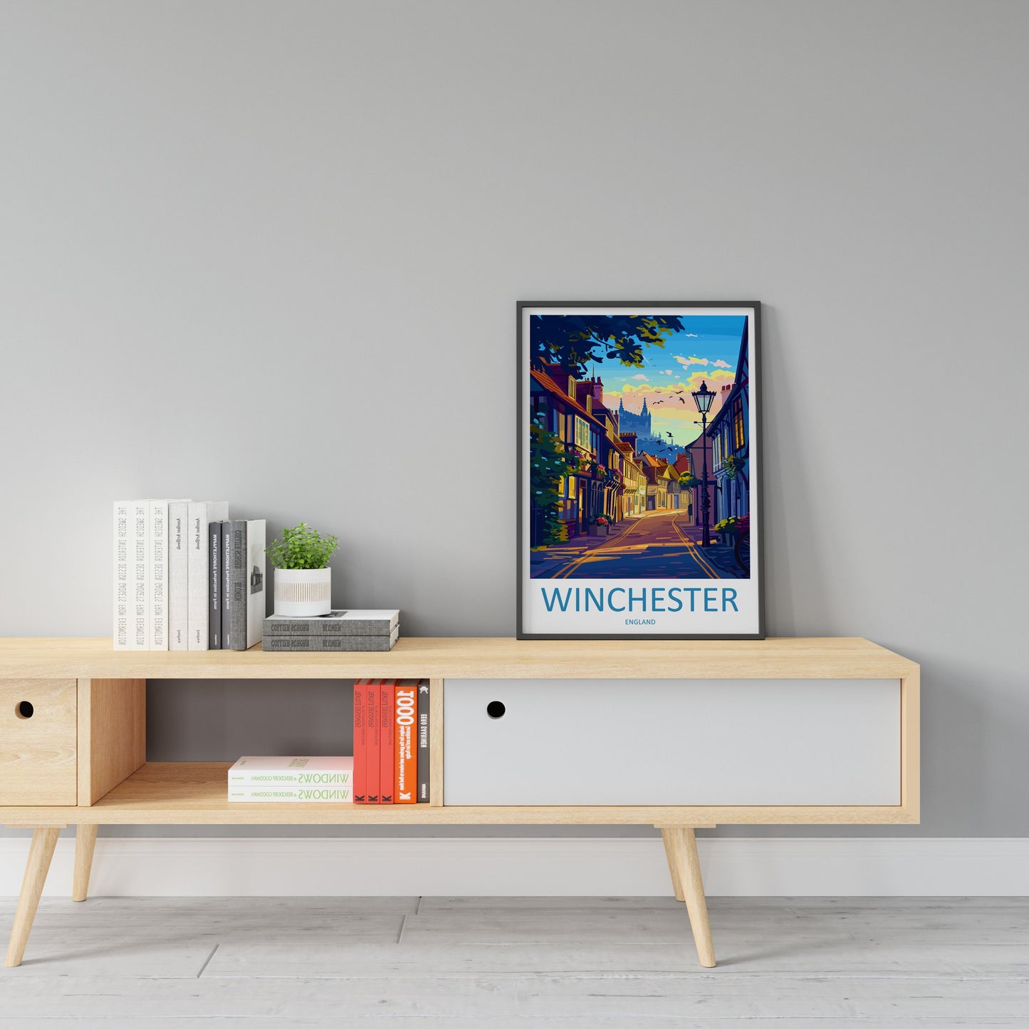 Winchester Travel Print Wall Art Winchester Wall Hanging Home Décor Winchester Gift Art Lovers England Art Lover Gift Winchester Travel