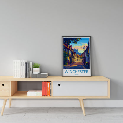 Winchester Travel Print Wall Art Winchester Wall Hanging Home Décor Winchester Gift Art Lovers England Art Lover Gift Winchester Travel