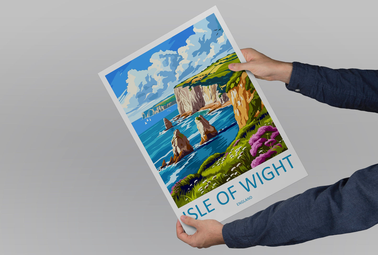 Isle Of Wight Travel Print Wall Art Isle Of Wight Wall Hanging Home Decor Isle Of Wight Gift Art Lovers Wall Art AONB Print