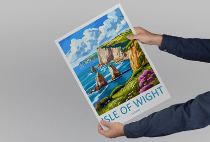 Isle Of Wight Travel Print Wall Art Isle Of Wight Wall Hanging Home Decor Isle Of Wight Gift Art Lovers Wall Art AONB Print