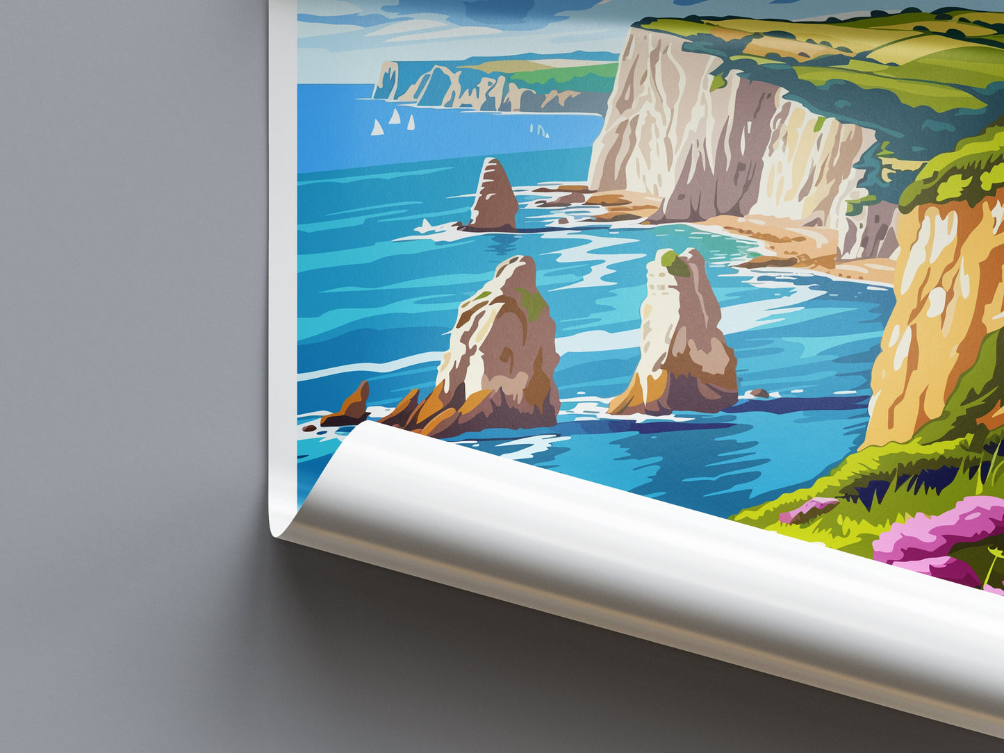 Isle Of Wight Travel Print Wall Art Isle Of Wight Wall Hanging Home Decor Isle Of Wight Gift Art Lovers Wall Art AONB Print